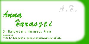 anna haraszti business card